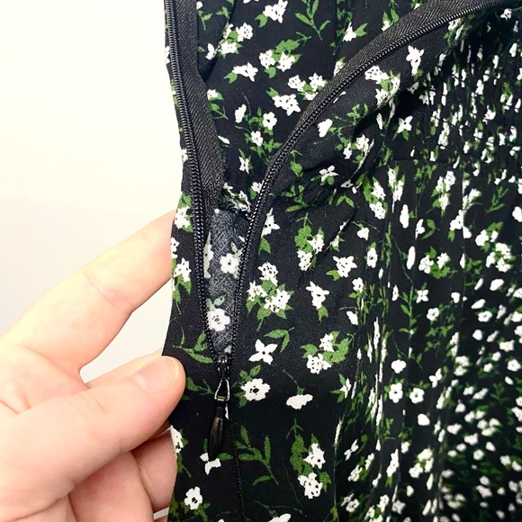 Large OLD NAVY Fit and Flare Smocked-Back Black and Floral Cami Dress - Picture 3 of 5